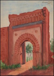Guiraud Riviere orientaliste Porte de la ville de Sale Maroc 1933