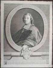 Estampe Isaac Jaques Verthamon Eveque Constans 1761 Pierre Drevet