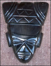Masque obsidienne céleste amérindien Aztèque Mexique