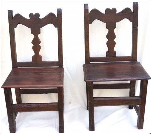Paire chaises rustiques Espagne du XVIIe siècle
