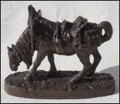 Clydesdale attelé Cheval trait Écosse Sculpture bronze XIXe siècle