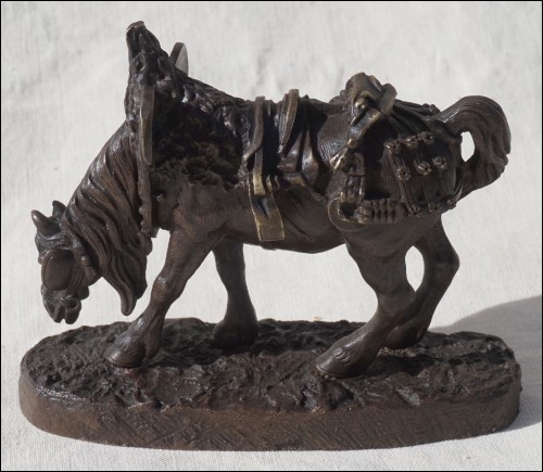 Clydesdale attelé Cheval trait Écosse Sculpture bronze XIXe siècle