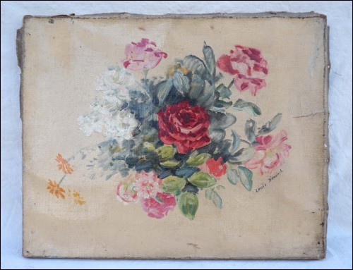 Bouquet de fleurs Huile sur toile Louis Béraud 1890