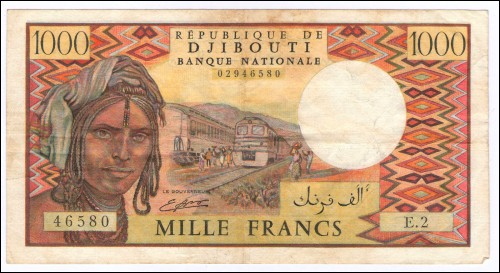 Billet de 1000 Francs République de Djibouti Type 1979