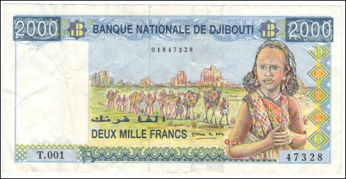 Billet 2000 Francs République de Djibouti Type 1995