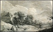 Vue Flandres Teniers 1744 Gravure Jaques Philippe Le Bas
