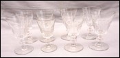 Ensemble de 8 verres à vin Cristal taillé Cotes plates Caton Baccarat / St Louis 1900