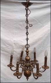 Lustre Hollandais en bronze 6 lumières Monté à clavettes Début XVIII siècle