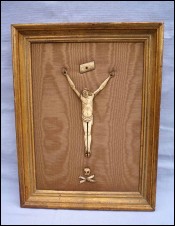 Christ de prière jansénistes en os encadré XIXème siècle
