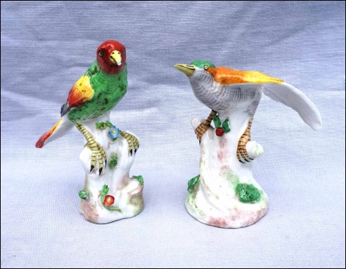 Paire d'oiseaux de paradis Porcelaine Paris R. Bloch