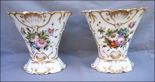 Paire de Vases de Mariage Porcelaine de Paris 1880