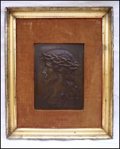 Christ couronné de profil Bronze  L Hoste vers 1900