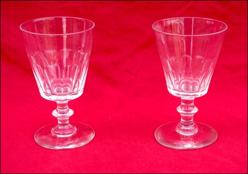 Deux grands verres à eau Louis Philippe Saint Louis fin XIXe Modèle Caton