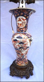 Grand vase monté en lampe Porcelaine Imari Bronze Milieu XIX siècle